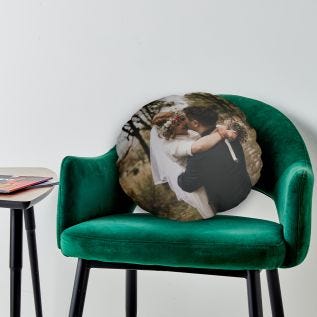 Suede Circle Photo Cushion (18")