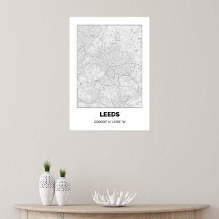 Leeds City Map Art Print
