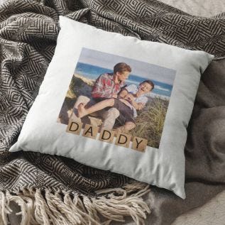 Daddy Letter Tile Photo Cushion (16")