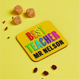 Rainbow Best Teacher Coaster