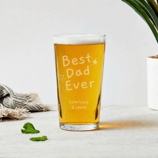 Personalised Engraved Beer Glass (Best Dad)
