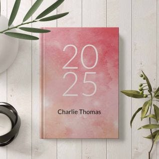 Pink Watercolour Diary