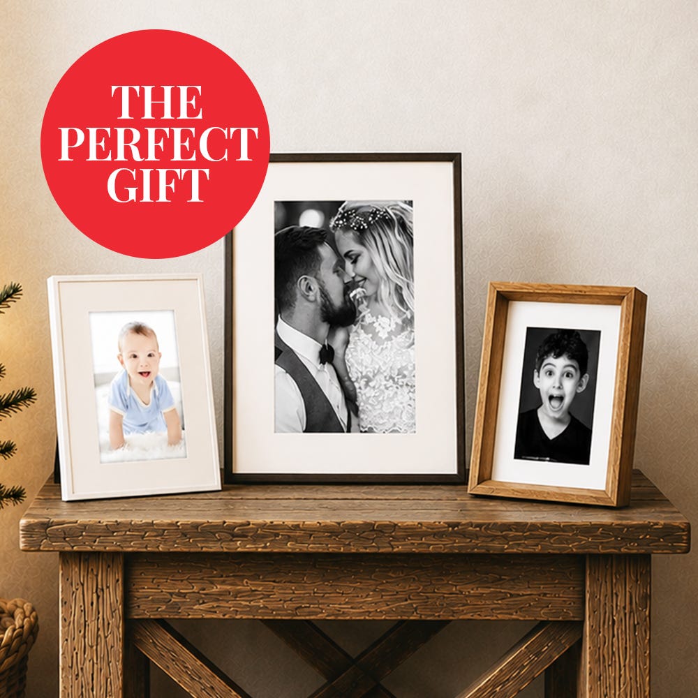 Framed photo collage display