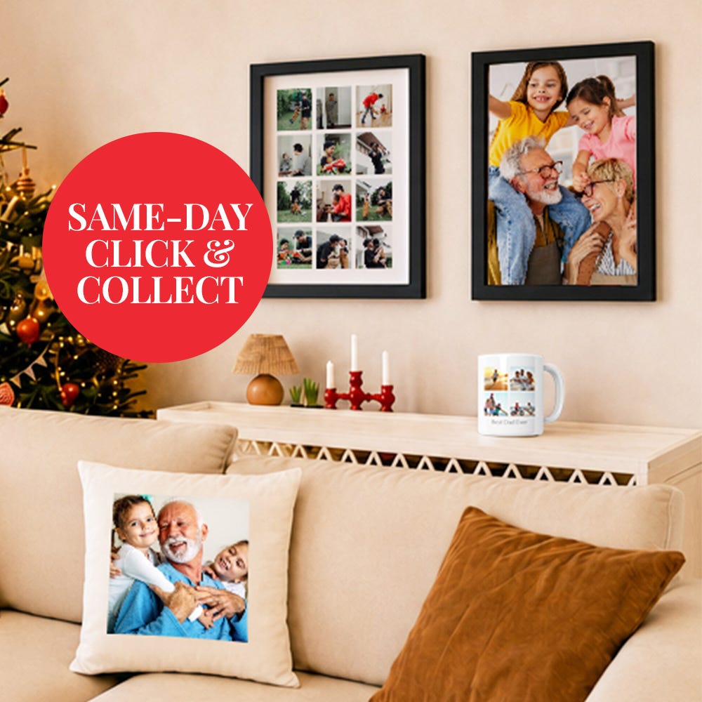 Bundle of different same day personalised gifts, all ready to collect in-store