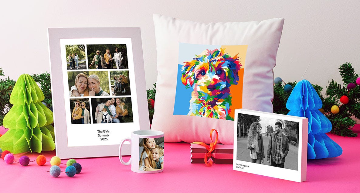 Bundle of different same day personalised gifts, all ready to collect in-store