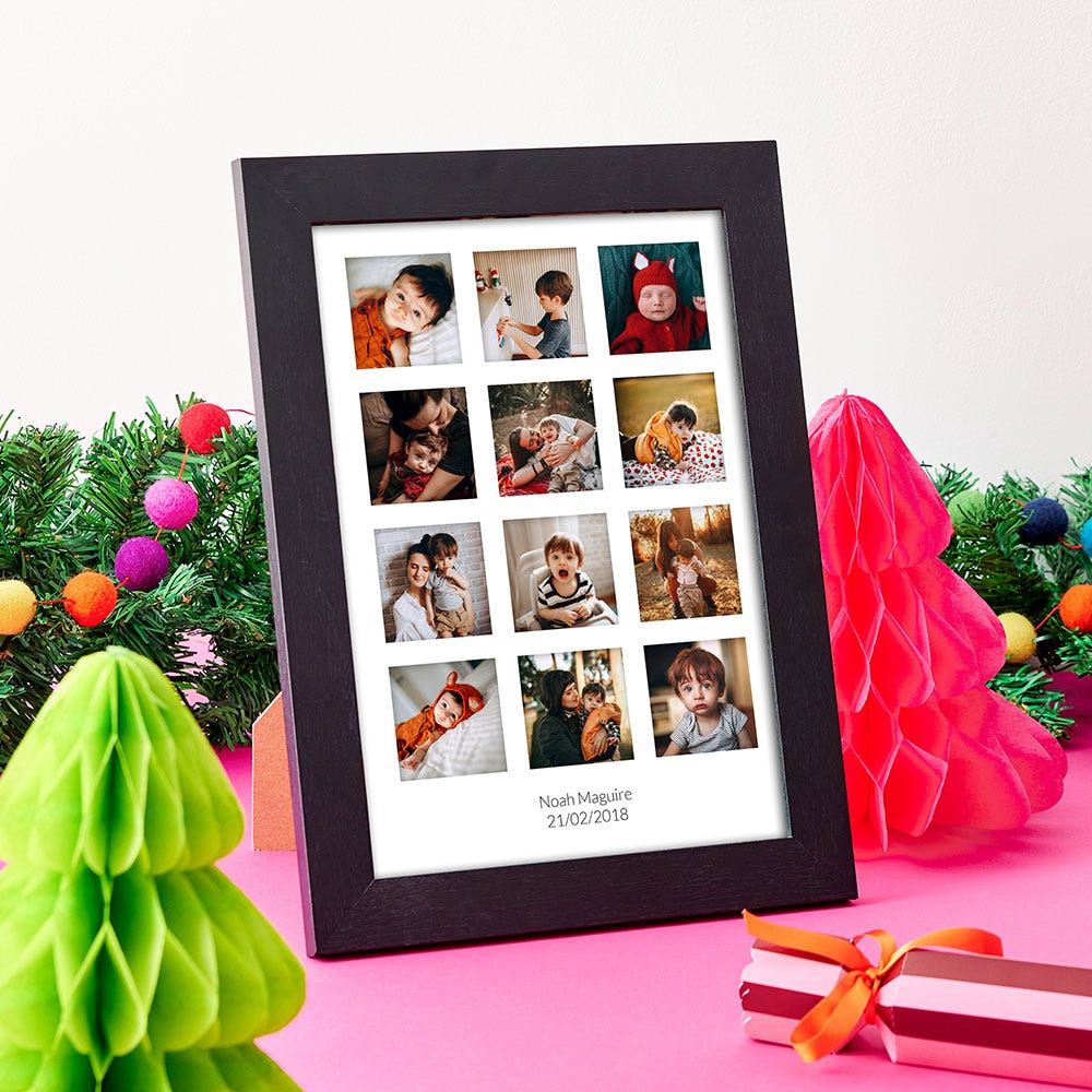 Framed photo collage display